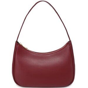 Cherry Red Hobo Shoulder Bag Mini Vegan Leather Purse